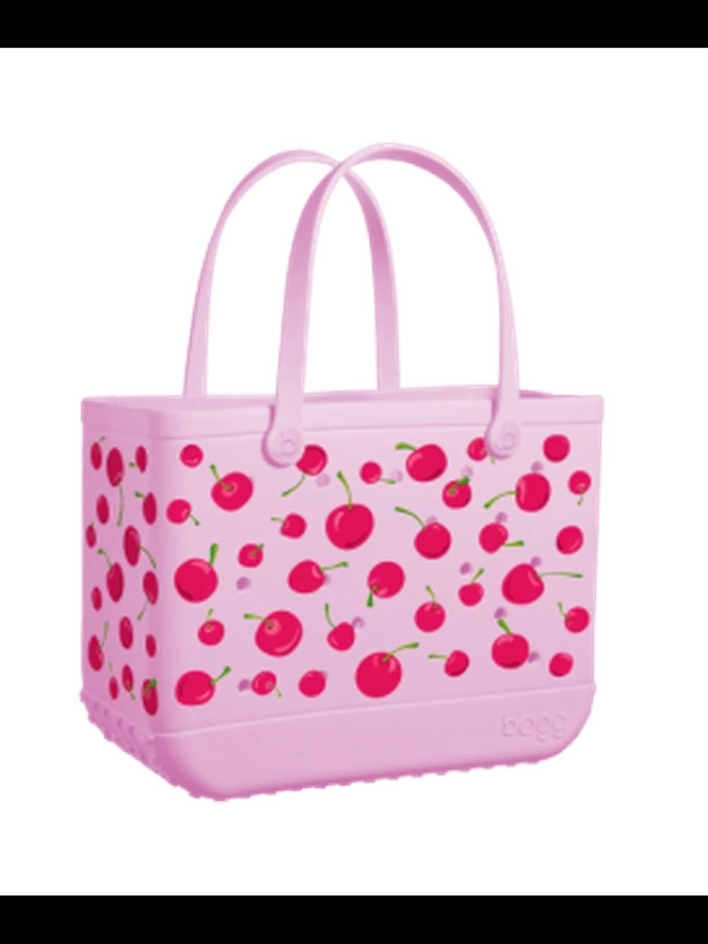19" Bogg Bag..free shipping sale... Pink Cherry Print Tote Bag Cherry On Top New